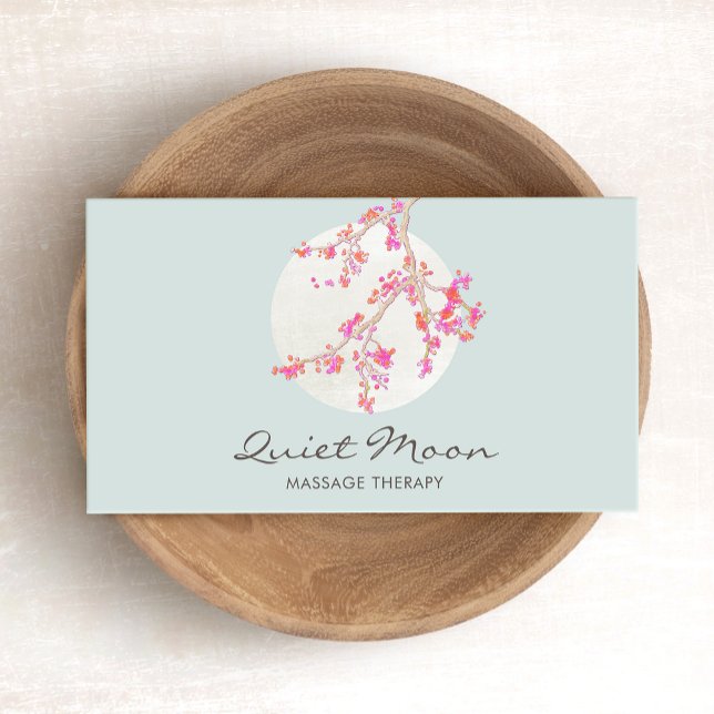 Elegant Pink Cherry Blossom Floral Business Card (Creator Uploaded)
