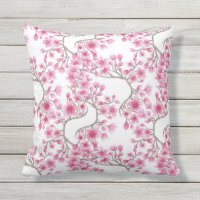 Elegant Pink Cherry Blossom Floral Watercolor