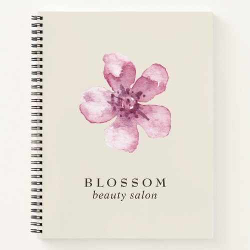 Elegant Pink Cherry Blossom Flower Business Notebook