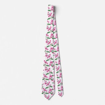 Elegant Pink Cherry Blossom | Necktie | Zazzle