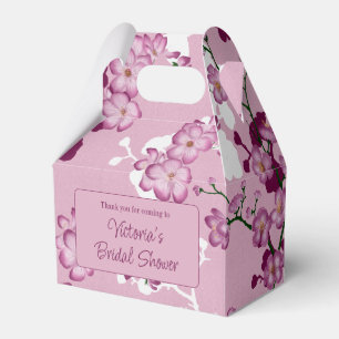 Elegant Pink Cherry Blossoms Bridal Shower Favor Boxes