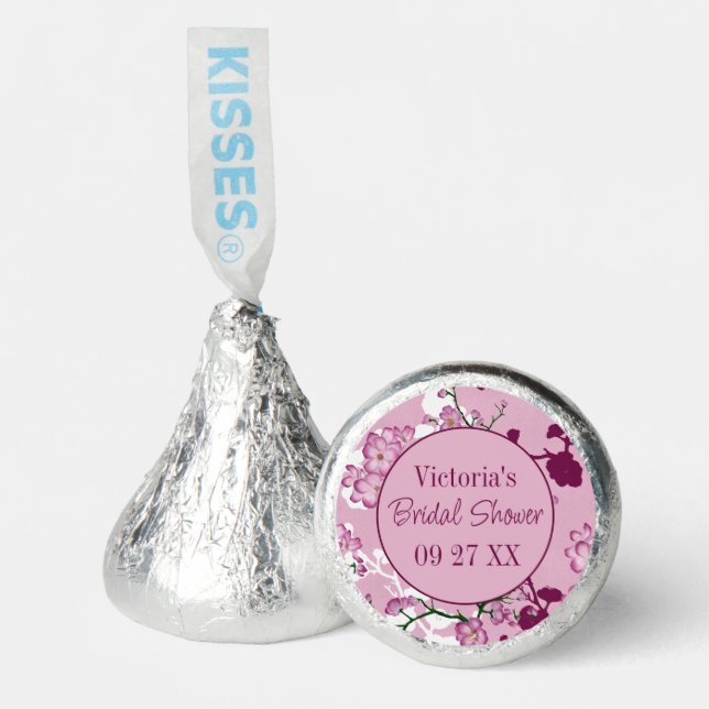 Elegant Pink Cherry Blossoms Bridal Shower Hershey®'s Kisses® (Front)