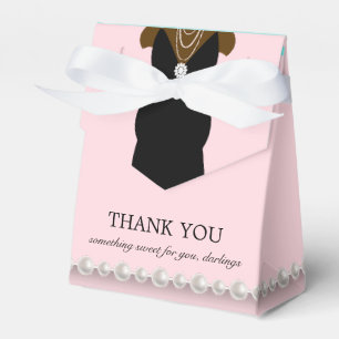Elegant Pink Chic Ethnic Tiffany Theme Baby Shower Favor Boxes