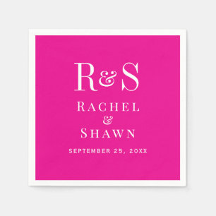 Elegant Pink Chic Modern Monogram Wedding Napkins