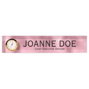 Elegant Pink Chief Executive Officer Desk Name Plate