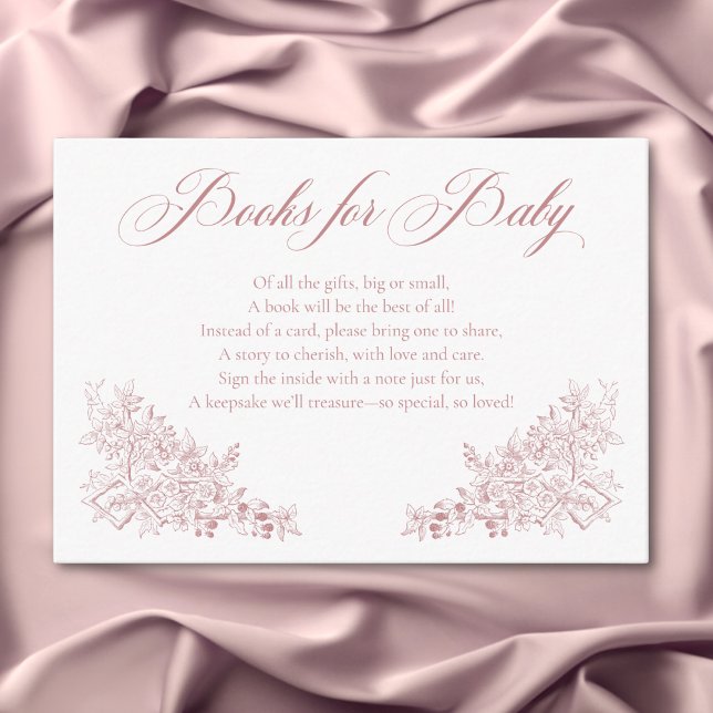 Elegant Pink Chinoiserie Nature Birds Books Baby Enclosure Card (Elegant Pink Chinoiserie Nature Birds Books Baby Enclosure Card)