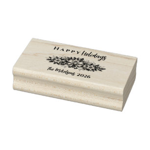 Elegant Pink Christmas Coquette Holiday Rubber Stamp