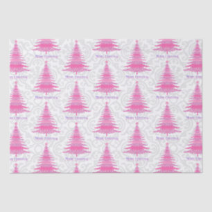 Elegant Pink Christmas Tree Gift Tissue Paper
