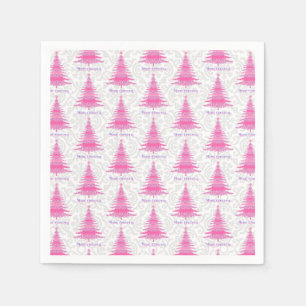 Elegant Pink Christmas Tree  Napkins