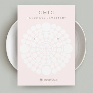 Elegant Pink Circle Motif  Earring Display Card
