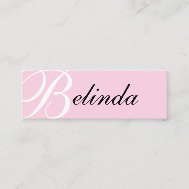 Elegant pink classic typography modern monogram mini business card (Front)
