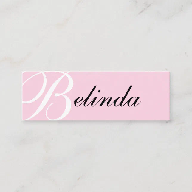 Elegant pink classic typography modern monogram mini business card | Zazzle