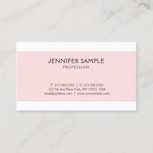 Elegant Pink Clean Graphic Design Modern Plain Business Card