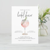 Elegant Pink Cocktail Bubbly Brunch Bridal Shower  Invitation (Standing Front)