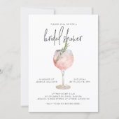 Elegant Pink Cocktail Bubbly Brunch Bridal Shower  Invitation (Front)