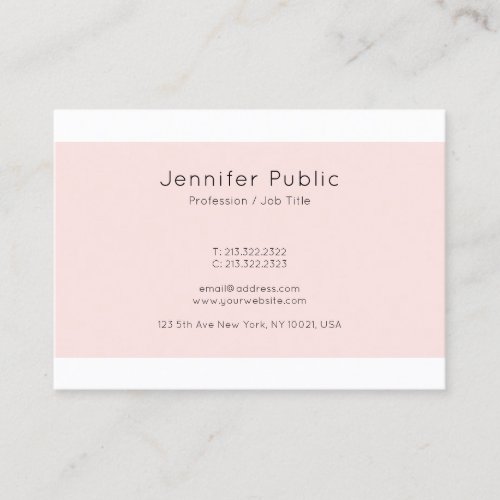 Elegant Pink Color Creative Simple Plain Trendy Business Card