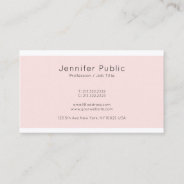 Elegant Pink Color Simple Plain Modern Trendy Business Card at Zazzle