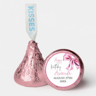 Elegant Pink Coquette Bow Sweet 16 Birthday Hershey®'s Kisses®