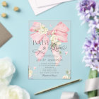 Elegant Pink Coquette Floral Bow Baby Shower