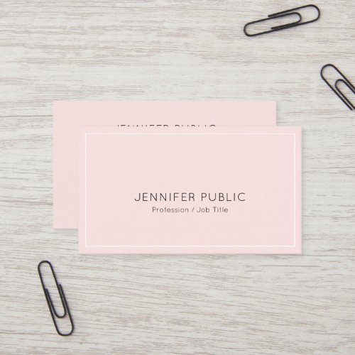 Elegant Pink Creative Design Professional Plain Business Card