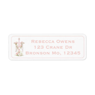 Elegant Pink Cross with White Cloth Label