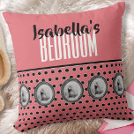 Elegant Pink Custom Animal Art Throw Pillow
