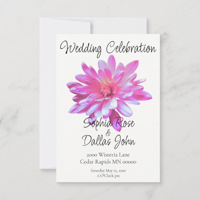Elegant Pink daisy pink floral pink flower Invitation (Front)
