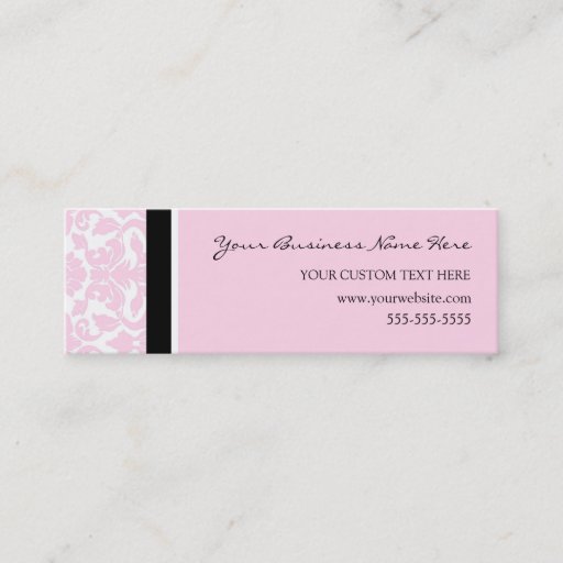 Customizable Elegant Pink Damask Business Cards