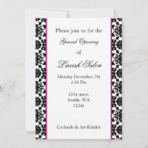 Elegant pink damask Corporate party Invitation
