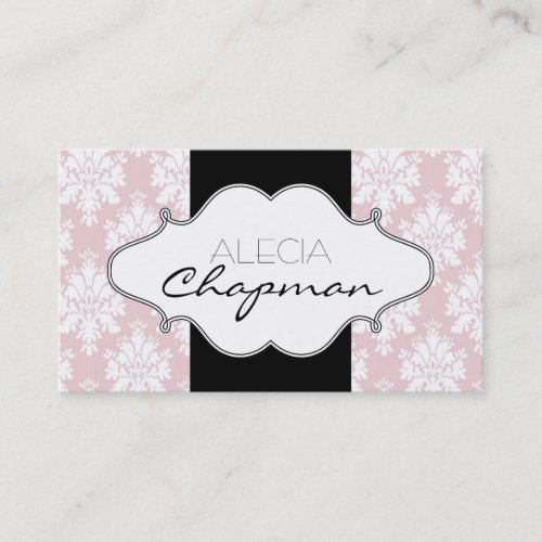 Elegant Pink Damask Elegant Business Cards