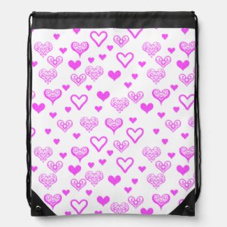 Elegant Pink Decorative Hearts Pattern Fine Art