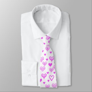 Elegant Pink Decorative Hearts Pattern Fine Art