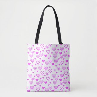 Elegant Pink Decorative Hearts Pattern Fine Art