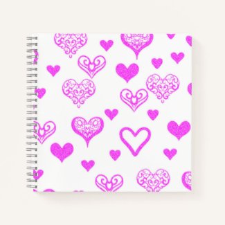 Elegant Pink Decorative Vintage Hearts Pattern