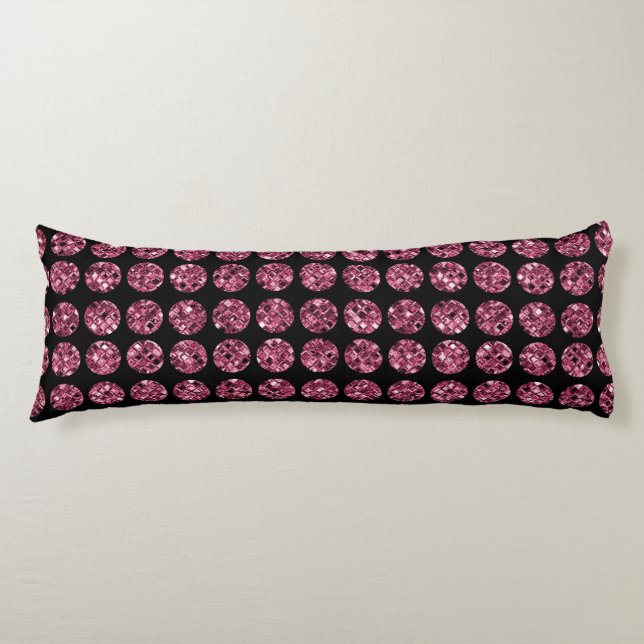 Elegant Pink Diamond Glam Sparkle Bedding Body Pillow (Front)