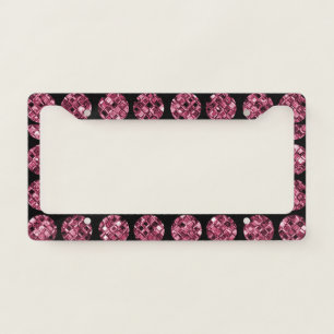 Elegant Pink Diamond Sparkle Glam Unique License Plate Frame