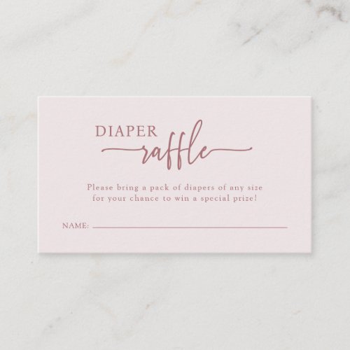 Elegant Pink Diaper Raffle Card