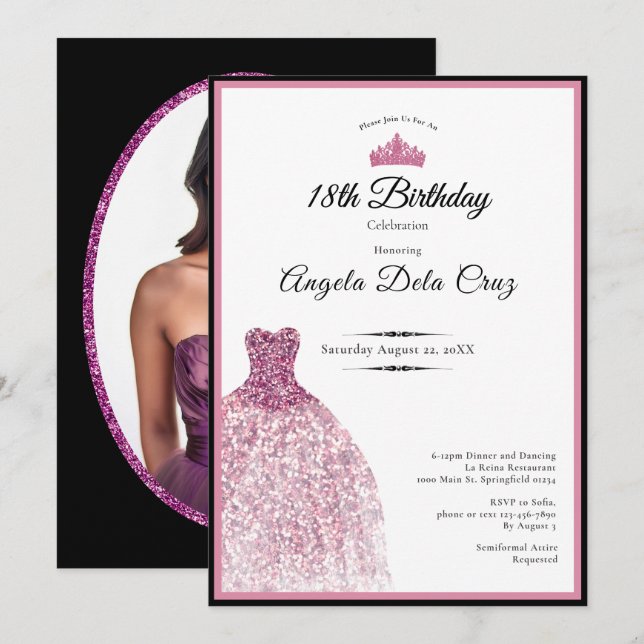 pink dress 18th birthday Pink Sequin Homecoming Dress Sexy Graduation Party Gown