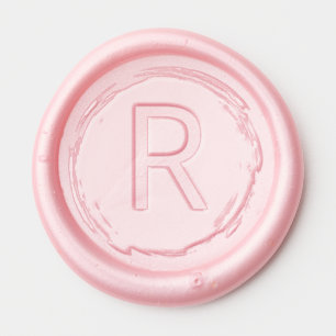 Elegant Pink Embossed Initial Seal Wax Seal Sticker