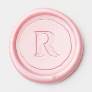 Elegant Pink Embossed Initial Seal Wax Seal Sticker