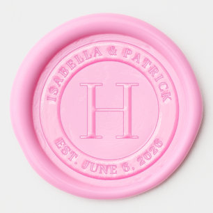 Elegant Pink Embossed Seal Wax Seal Sticker