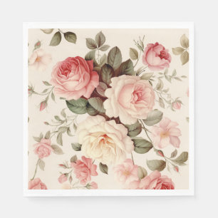Elegant Pink English Roses Napkins