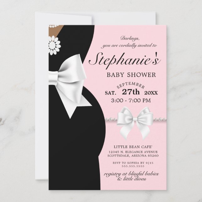 Elegant Pink Ethnic Theme Baby Shower Invitation (Front)
