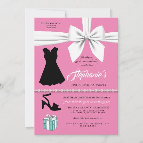 Elegant Pink Fashion Tiffany Birthday Invitation