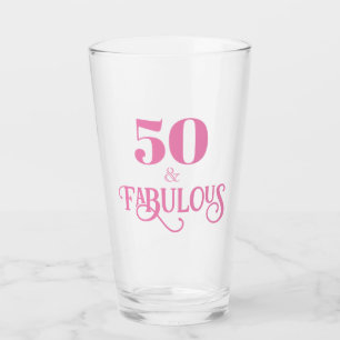 Elegant Pink Fifty and Fabulous Glass