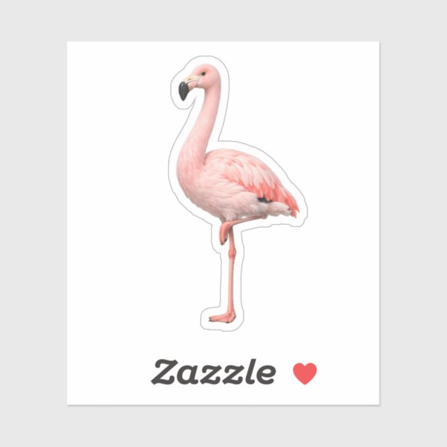 Elegant Pink Flamingo Die-Cut Vinyl Sticker (Sheet)