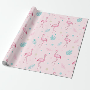 Elegant Pink Flamingo Pattern  Wrapping Paper