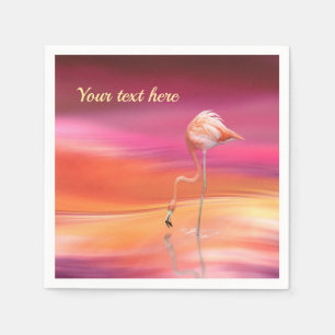 Elegant Pink Flamingo Surreal Pastels Personalize Napkins