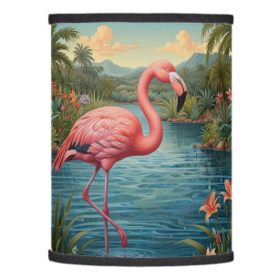 Elegant pink flamingo tropical paradise   lamp shade