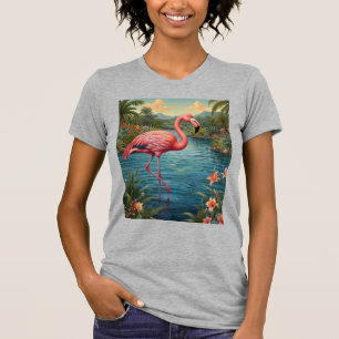 Elegant pink flamingo tropical paradise   T-Shirt